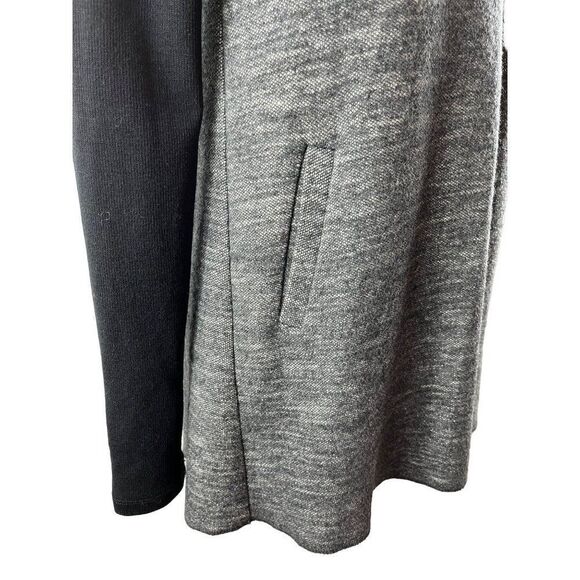 Theory Dorothy Wool Blend Turtleneck Sweater Tunic Marled Black Gray 6 - Picture 6 of 10